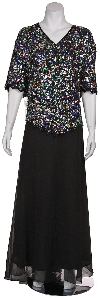 Main image of Plus size V-neck Sequined Formal Dress