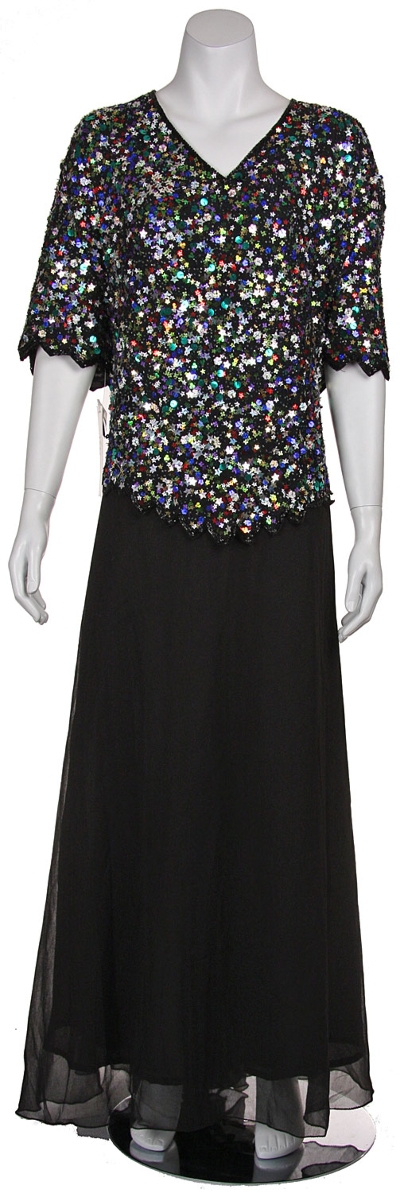 Plus size V-neck Sequined Formal Dress