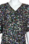 Plus size V-neck Sequined Formal Dress in closeup