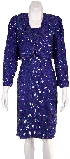 Main image of Short Sequin Beaded 2 Piece Cocktail Dress