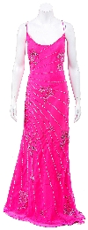 Main image of Floor Length Hand Beaded/Sequined Formal Dress with Jacket