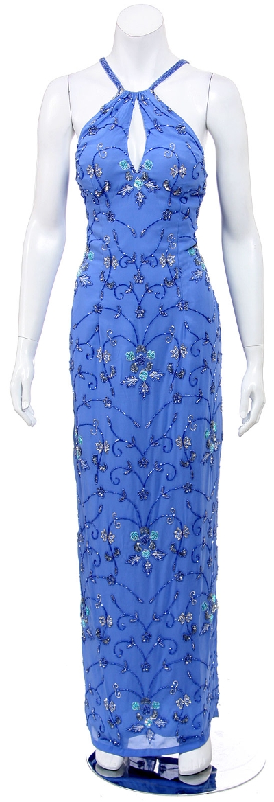 Floral Fountain Hand Beaded Cocktail Dress