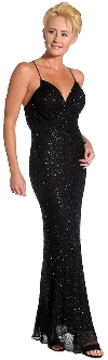 Main image of Crossed-back Beaded Long Formal Dress