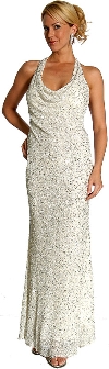 Main image of Silver Sparkled Full Length Formal Dress