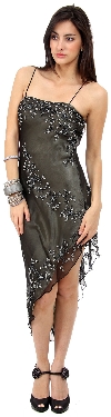 Asymmetric Beaded Formal/Cocktail Dress in alternative image