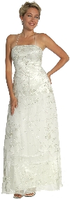 Main image of Spaghetti Wedding Dress in Ivory/Silver