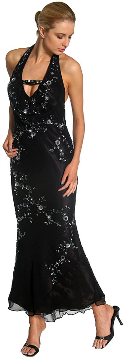 Halter Neck Low Back Cocktail Dress