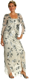 Main image of Mettalic Leafy Formal Mother of the Bride Dress with Jacket