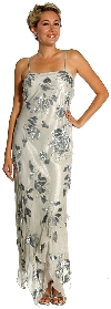 Mettalic Leafy Formal Mother of the Bride Dress with Jacket without Jacket