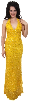Main image of Halter-Neck Formal Prom Dress with Bare Back