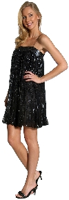 Cocktail High Waist Bubble Dress in Black