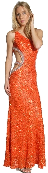 Single Shoulder Beaded Prom Dress in alt view