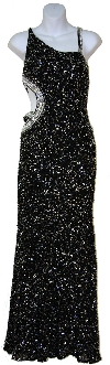 Single Shoulder Beaded Prom Dress in alt view