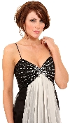 Two Tone Butterfly Top Formal Party Dress in closeup