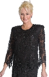 Laced and Beaded Two Piece Formal Dress in closeup.