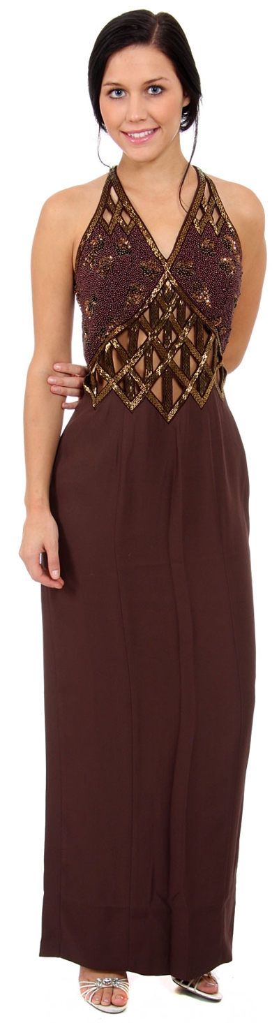 Formal Evening Dress with a Stylish Back