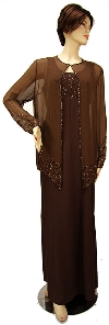 Main image of Full Length Beaded with Jacket Formal Dress