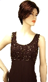 Full Length Beaded with Jacket Formal Dress in close-up