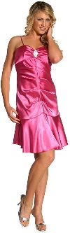 Main image of Spaghetti Straps Short Party Dress with Flared Bottom