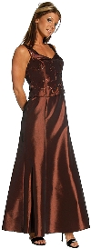 Main image of Embroidered Bodice V-Neck Formal Evening Dress