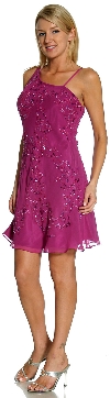 Broad Strap Short Party Dress in Fuchsia alternative picture