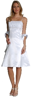 Main image of Spaghetti Strap Shirred Empire Bridesmaid Dress