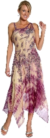 Asymmetric Floral Beaded Cocktail Dress in Purple