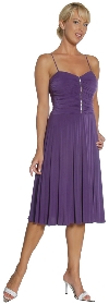 Spaghetti Strap Party Cocktail Dress in Purple