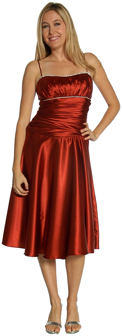 Spaghetti Strap Shirred Party Dress