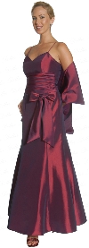 A-line Ribbon Bow Formal Dress in Eggplant color