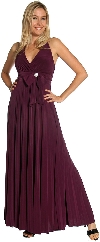 Main image of Halter Neck Empire Cut Formal Dress with Bow