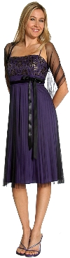 Main image of Pleated English Net Ribbon Party Dress
