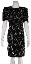 Main image of Round Neck Floral Sequined Cocktail Dress with Keyhole