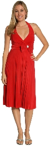Main image of Halter Neck Pleated Party Dress