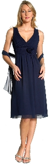 Main image of Knee Length Shirred Flower Party Dress