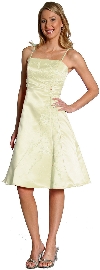 A-line Knee length Party Dress with Shimmery Floral Pattern in Ivory color