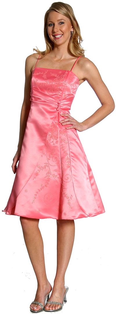 A-line Knee length Party Dress with Shimmery Floral Pattern