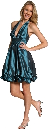 Halter Neck Short Bubble Party Dress in Taffeta in alternative 