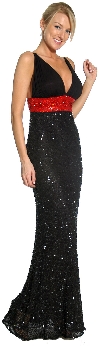 Roman Inspired Empire Cut Beaded Formal Prom Gown in alternative view