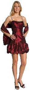 Spaghetti Strap Fitted Bubble Dress in alternative view