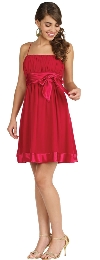 Main image of Shirred Spaghetti Straps Short Party Dress