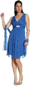Shirred Empire Cut Short Bridesmaid Party Dress in alternative view