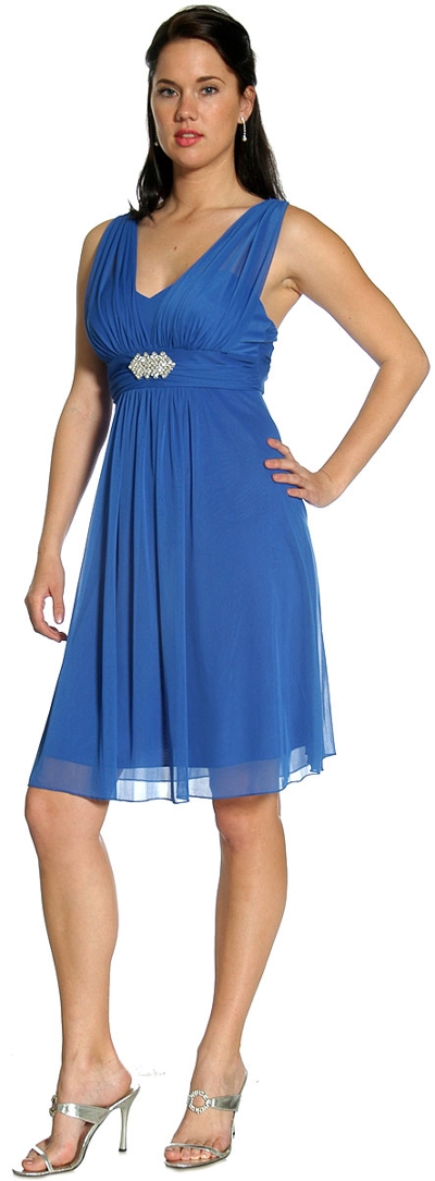 Shirred Empire Cut Short Bridesmaid Party Dress