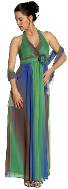 Main image of Multi Colored Halter Neck Formal Evening Dress 
