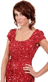 Fully Sequin Beaded Short Prom Dress in closeup