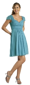 Main image of Modest Half Sleeves Pleated Short Party Dress