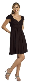 Modest Half Sleeves Pleated Short Party Dress in Black