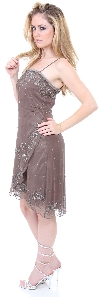 Spaghetti Straps Beaded Formal Dress with Sheer Mesh Jacket in alternative image