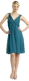 Main image of Ruched Twist Knot Bust Short Party Dress