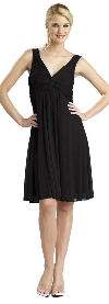 Ruched Twist Knot Bust Short Party Dress in Black